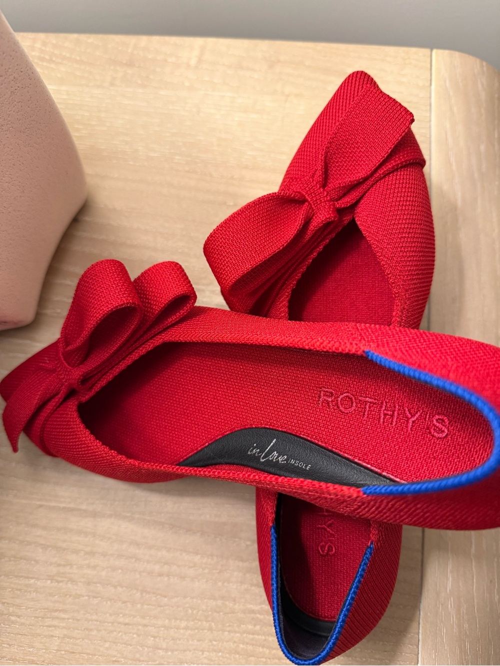 Rothy's Red Bow Pointed Flats for Women